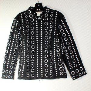 SPANNER Black Jacket with White Circle Stud Pattern
